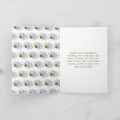 Sage Green and Purple Floral Birthday カード (内部)