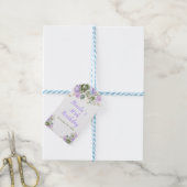Sage Green and Purple Floral Birthday Party ギフトタグ (より糸付き)