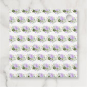 Sage Green and Purple Floral Birthday Party フェイバータグ (裏面)