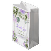 Sage Green and Purple Floral Bridal Shower スモールペーパーバッグ (正面アングル)