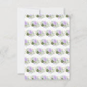 Sage Green and Purple Floral Sweet Sixteen 出欠カード (裏面)