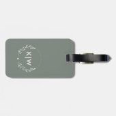 sage green and White | モダンイニシャルモノグラム ラゲッジタグ (裏面横)