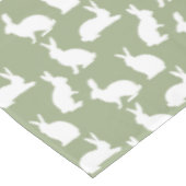 Sage Green And White Bunny Pattern Cute Easter テーブルクロス (アングル)