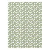 Sage Green And White Bunny Pattern Cute Easter テーブルクロス (正面)
