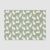 Sage Green And White Bunny Pattern Stylish Easter 薄葉紙 (正面)