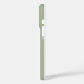 Sage Green and White Monogrammed Stripes Case-Mate iPhoneケース (裏面 / 左)