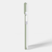 Sage Green and White Monogrammed Stripes Case-Mate iPhoneケース (裏面 / 左)