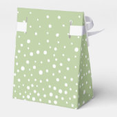 Sage green and white polka dot pattern wedding fav フェイバーボックス (裏面サイド)
