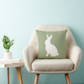 Sage Green And White Sitting Bunny Cute Easter クッション (椅子)
