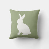 Sage Green And White Sitting Bunny Cute Easter クッション (裏面)