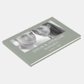 Sage Green Anyフォト白黒結婚ズ ゲストブック (コーナー)