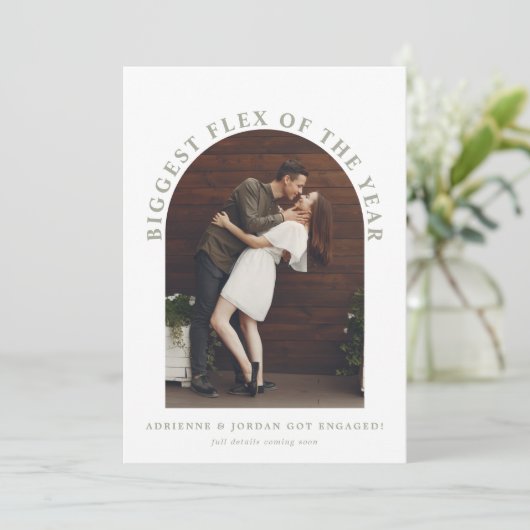 Sage Green Arch写真婚約発表 セーブザデート (スタンド正面)