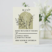 Sage Green Arch RSVP Card (スタンド正面)