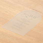 Sage Green Arch She Said Yes Engagement Party アクリル招待状 (レイダウン)