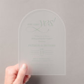 Sage Green Arch She Said Yes Engagement Party アクリル招待状 (インサイチュ (ポータブル))