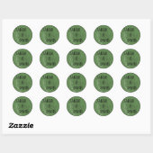 Sage Green Arch Wedding Sticker ラウンドシール (シート)