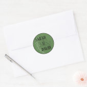 Sage Green Arch Wedding Sticker ラウンドシール (封筒)