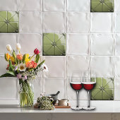 Sage Green Art Deco  Ceramic Tile タイル