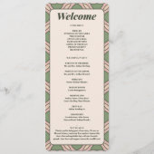 Sage Green Art Deco Wedding Program Card プログラム (正面)