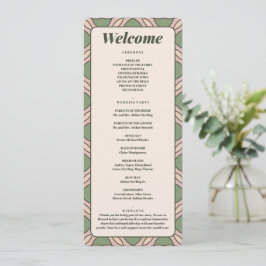 Sage Green Art Deco Wedding Program Card プログラム