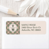 Sage Green Art Deco Wedding Return Address Label ラベル (インサイチュ)