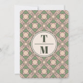 Sage Green Art Deco Wedding Thank You Card サンキューカード (裏面)