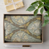 Sage Green Art Nouveau Lily Insect Pattern 薄葉紙 (ギフト)