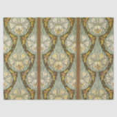 Sage Green Art Nouveau Lily Insect Pattern 薄葉紙 (正面)
