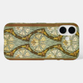 Sage Green Art Nouveau Lily Insect Pattern Case-Mate iPhoneケース (裏面 (横))