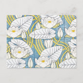 Sage Green Art Nouveau Water Lily Pattern ポストカード (正面)