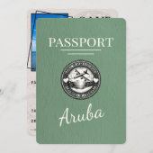 Sage Green Aruba Passport日付の保存 セーブザデート (正面/裏面)