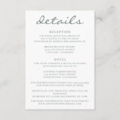 Sage Green Aspen Tree Wedding エンクロージャーカード (正面)