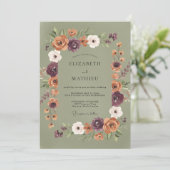 Sage Green Atmospheric Autumnal Wedding 招待状 (スタンド正面)