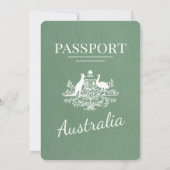 Sage Green Australia Passport 結婚's 招待状 (裏面)