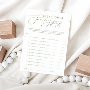 Sage Green Baby お洒落 Shower Surveyがカードを発表 招待状