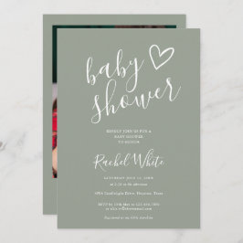 Sage Green Baby 男女兼用 Showerの写真 招待状