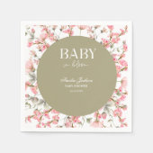 Sage Green Baby Bloom Baby Shower Invitation スタンダードカクテルナプキン (正面)