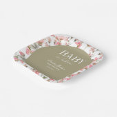 Sage Green Baby Bloom Baby Shower Invitation ペーパープレート (傾斜あり)