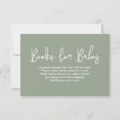 Sage Green Baby shower Book Request Digital print 招待状 (正面)