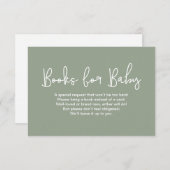 Sage Green Baby shower Book Request Digital print 招待状 (正面/裏面)