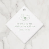 Sage Green Baby Shower | Elegant Wildflower フェイバータグ (裏面)