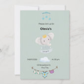 Sage green baby Shower Flat Invitation  招待状 (正面)