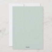 Sage green baby Shower Flat Invitation  招待状 (裏面)