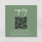 Sage Green Baby Shower Registry Card エンクロージャーカード (正面)