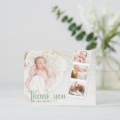 Sage Green Baby Shower Thank You Photo Card ポストカード (スタンド正面)