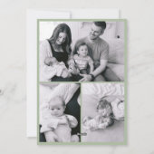 Sage Green Baby's 1st Christmas Bow Family Photo シーズンカード (裏面)