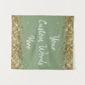 Sage Green Backdrop Birthday Partyフォトブース タペストリー (正面(横))