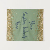 Sage Green Backdrop Birthday Partyフォトブース タペストリー (正面(横))