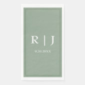 Sage Green Background Color Monogram Wedding (正面)