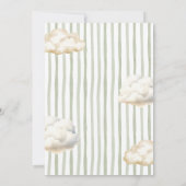 Sage Green Bear Cloud Balloon Baby Shower 招待状 (裏面)